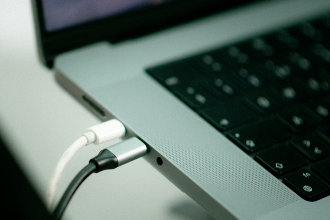 USB-C cable connected to a laptop for an external display troubleshooting guide