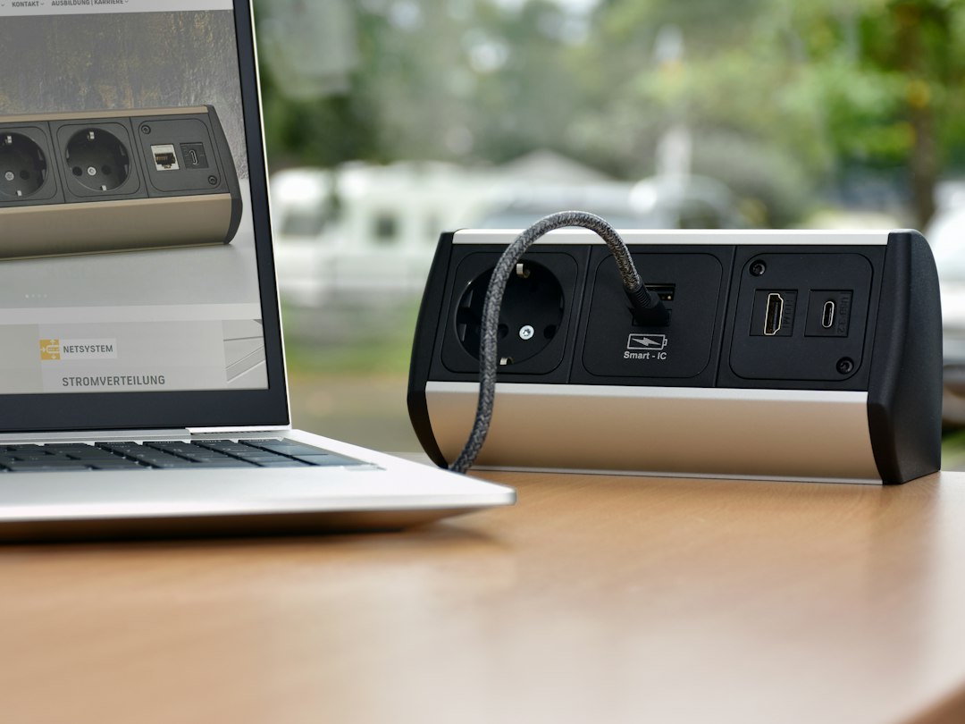 Laptop on a desk representing a USB-C dock Ethernet troubleshooting setup